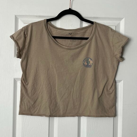 Roxy Cactus Graphic Rolled-Hem Tee - Size S - Picture 1 of 4